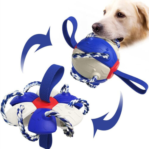 Interactive Dog Football Soccer Ball With Tabs Inflated Training Toy Outdoor Border Collie Balls