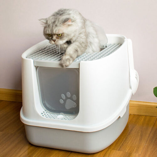 Household Fashion Fully Enclosed Cat Litter Box Anti-splash